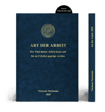 Hardcover Lederoptik dunkelblau Prägung Times & Gold