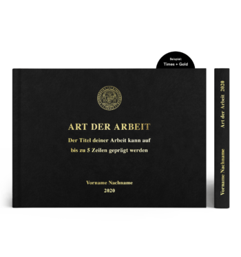 A4 Hardcover Querformat mit Prägung Gold
