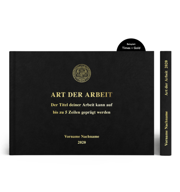 A4 Hardcover Querformat mit Prägung Gold